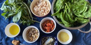 bowls of ingredients that contribute to magnesium levels in humans